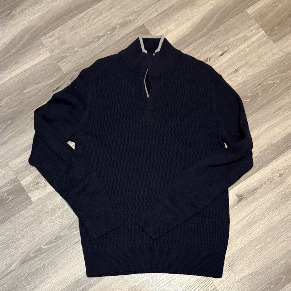 Perry Ellis Men's Navy Zip-Up Sweater